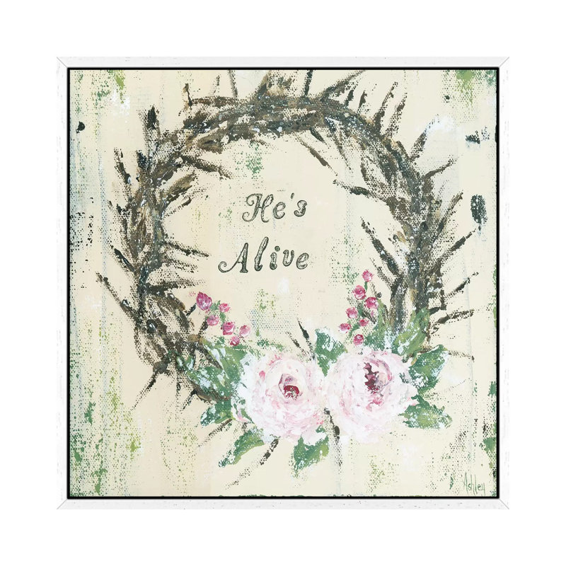 He's Alive by Ashley Bradley - Print on Canvas, White Framed, 93.98 cm H x 93.98 cm W