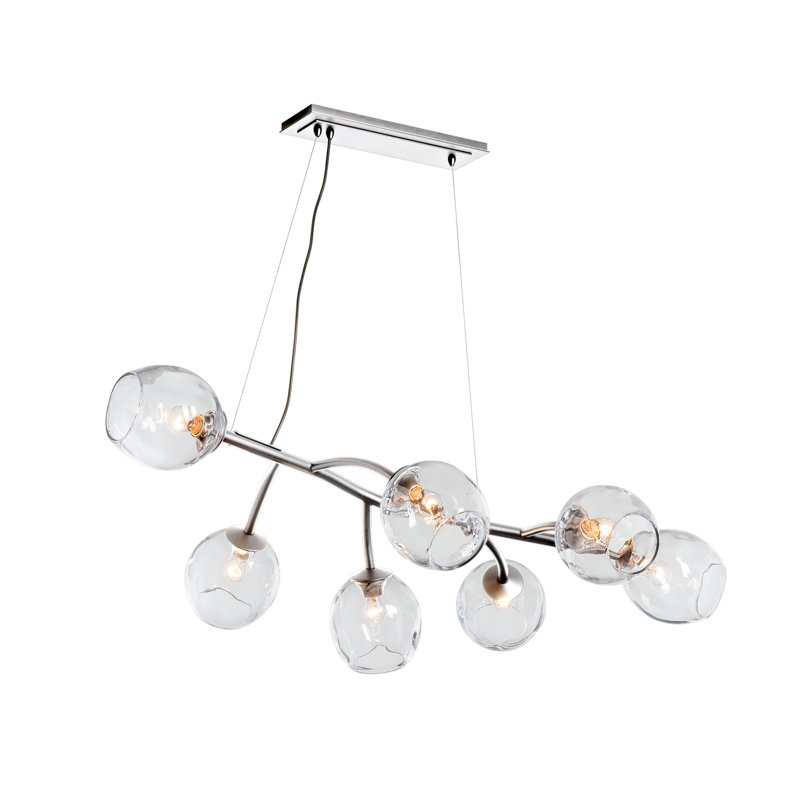 Luminaire suspendu unique et remarquable à 7 lumières Vine, Argenté