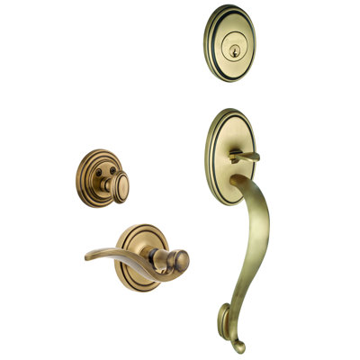 Georgetown Handleset with Single Cylinder Deadbolt and S Grip with Bellagio Lever