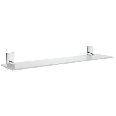 Tablette de salle de bain murale en verre givré avec supports 