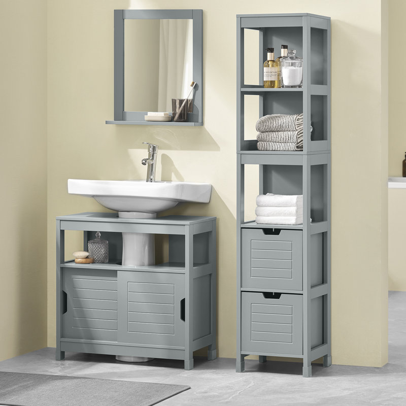 Lyndora 30 x 144cm Free Standing Cabinet, Gray