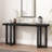 Hanni Geometric Console Table with Solid Pine Legs-108828766