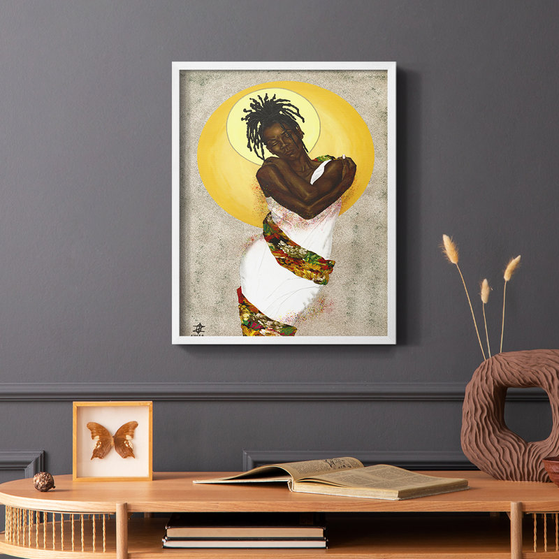 «Her Love», reproduction encadrée - bois massif, Blanc, H 28 po x l 22 po