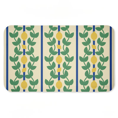 Tapis de sol anti-fatigue à motif de vigne citron, design par Lil 'Rue