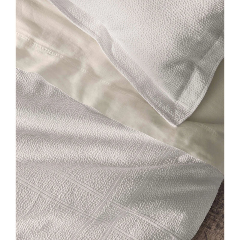 Montauk Linen/White/Pearl/Platinum 100% Cotton Piece Sham, Euro, White