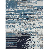 Canyon Cotton Abstract Area Rug in Blue