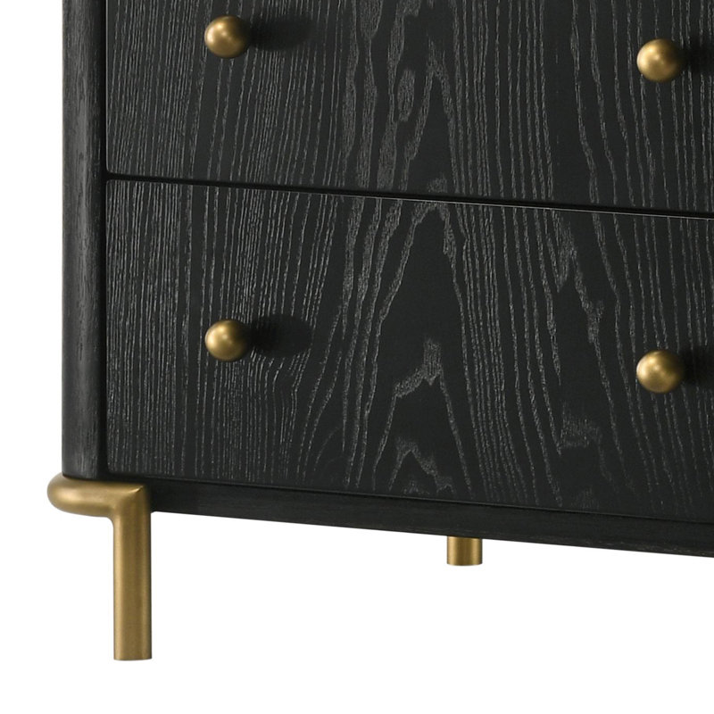 Table de chevet 3 tiroirs noire