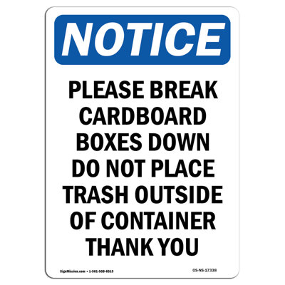 Please Break Cardboard Boxes Down Sign