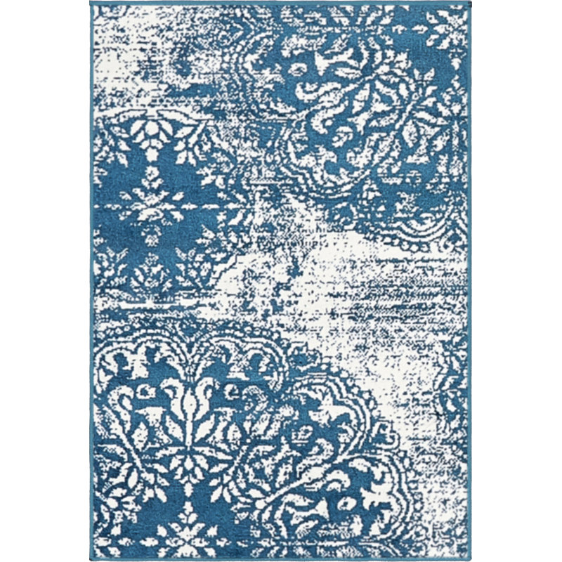 Tapis floral Brandt, Rectangle 2 pi 2 po x 3 pi 1 po, Bleu très foncé