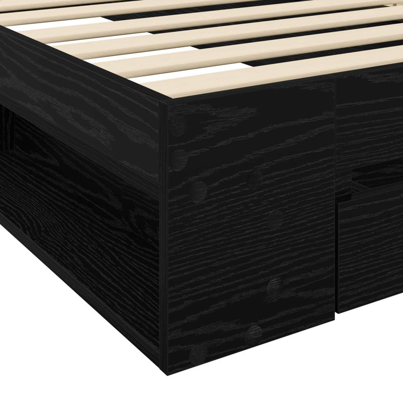 Bed Frame, Black Oak