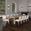 Table de salle à manger Kizie, plateau extensible 94-118 pouces, bois d'hévéa brun fauve-111934061