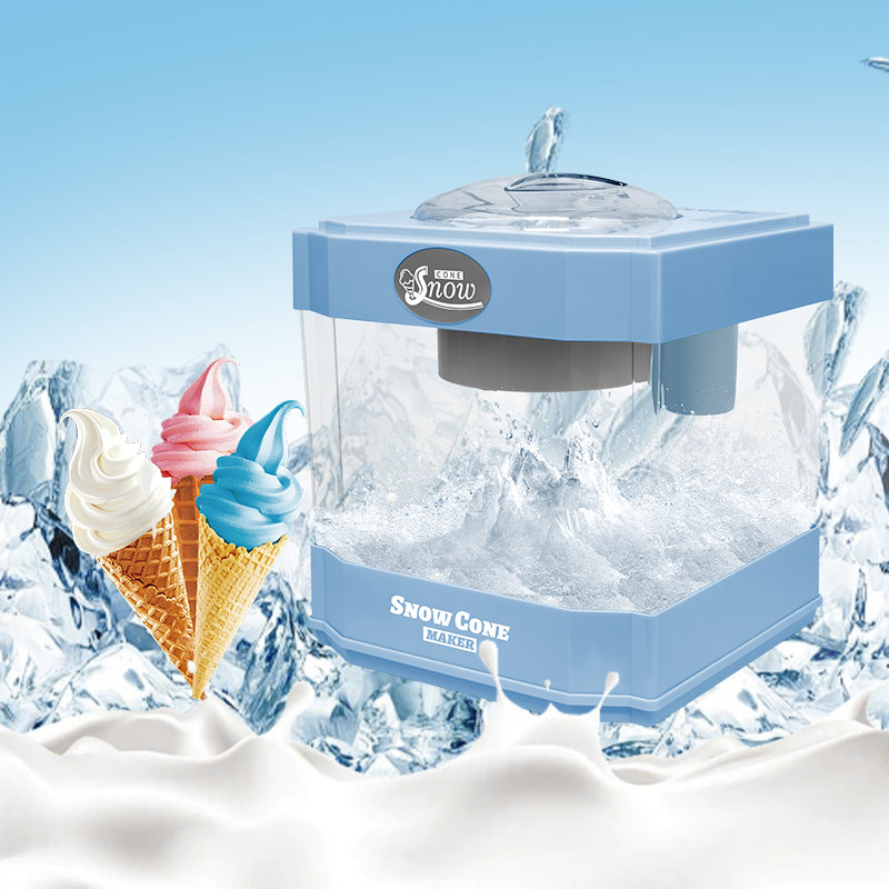 Machine à neige enneigée, machine à glace pilée de table pour les boues glacées et les boissons glacées, 2 tasses réutilisables, pelle à glace