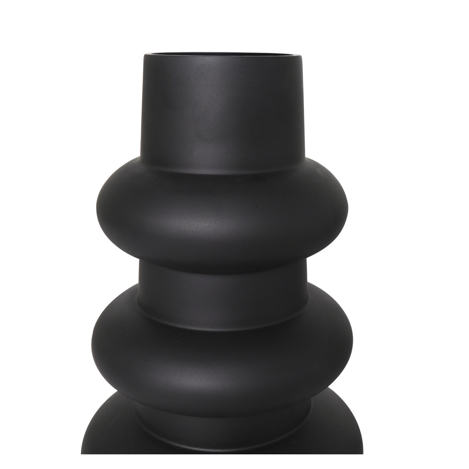 Mable 2-Piece Set Glass Table Vase, Black
