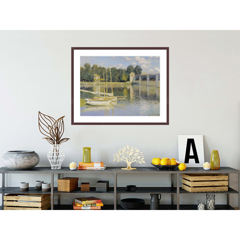 «The Bridge at Argenteuil» par Claude Monet, impression giclée encadrée, H 32,96 po x l 41,5 po