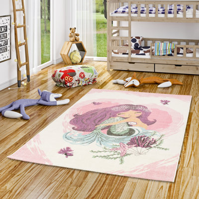 Croyd Power Loom Pink/Blue/Purple Rug
