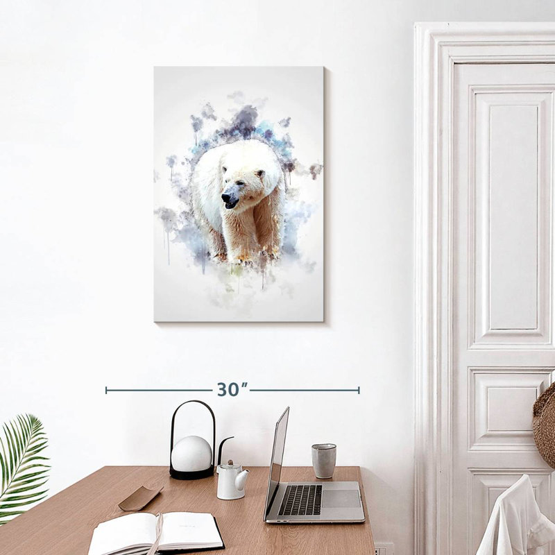 Ours polaire de couleur Brampt, H 30 po x l 20 po