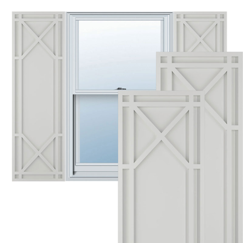 Volets en PVC True Fit, 12", Gris grêle, 51"
