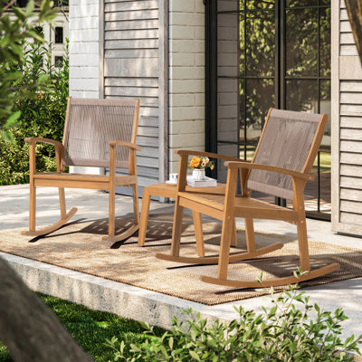 Outdoor 3-piece Rocking Chair Set