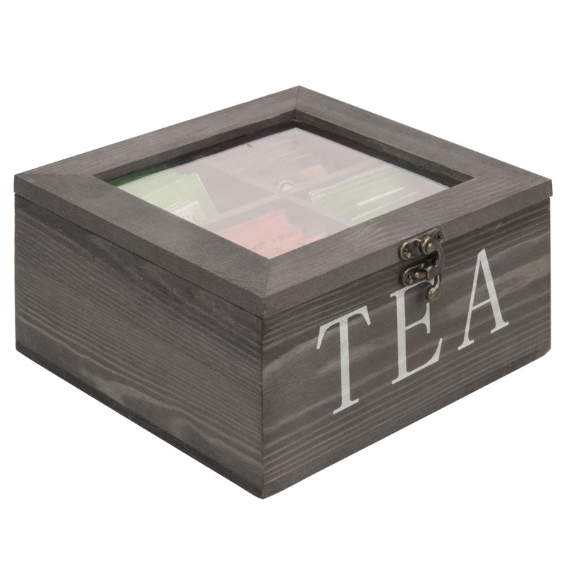 Boîte de rangement à thé 4 compartiments