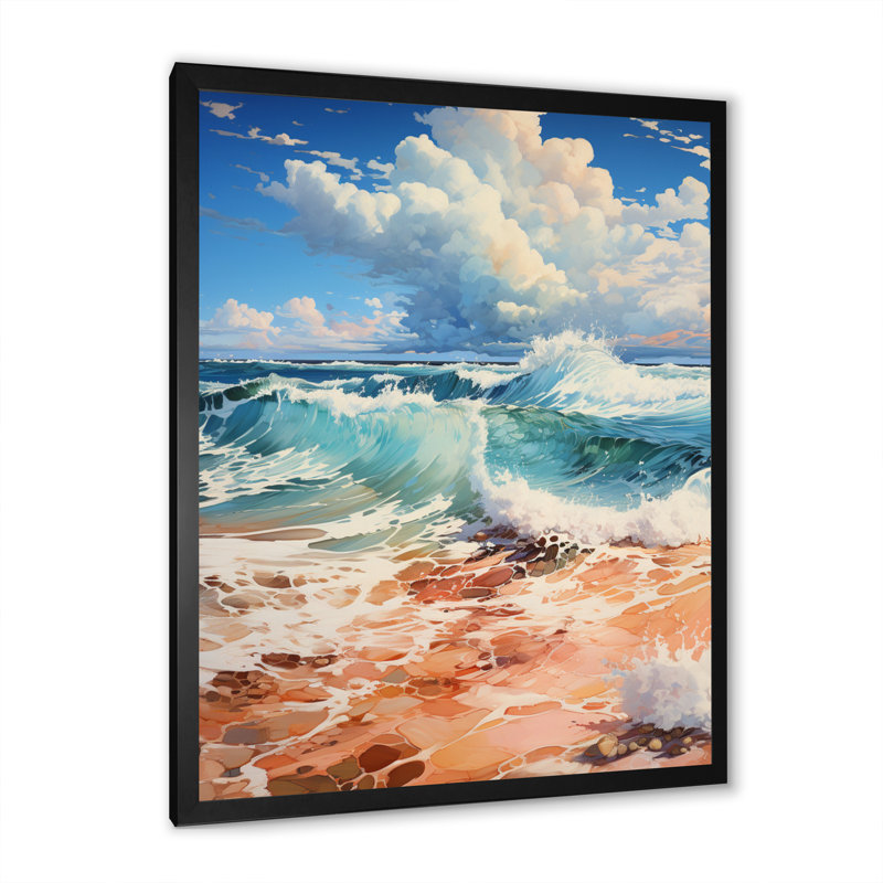 Paysage de plage minimaliste I, Cadre photo noir, H 20 po x l 12 po x P 1 po