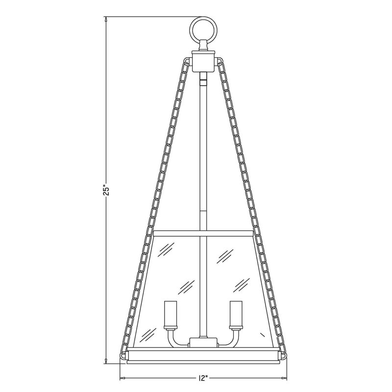 Luminaire suspendu 3 lumières Ato, Laiton frotté