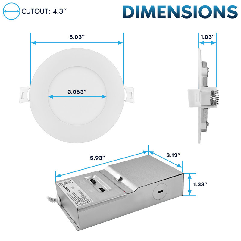 Plafonnier encastré à DEL sans lumière 4cc Luxrit