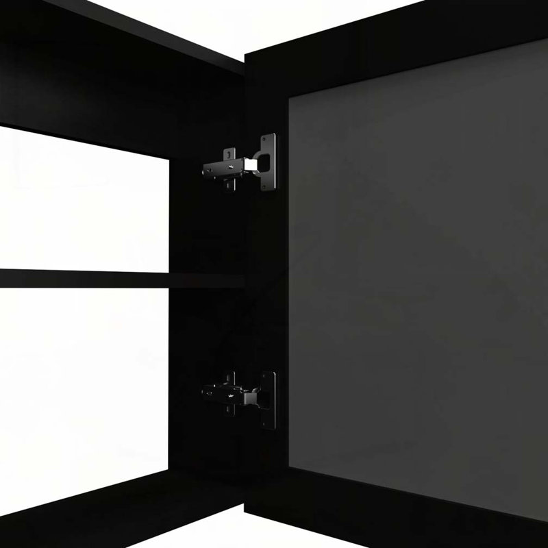Pharmacie avec porte et miroir inclus, Noir