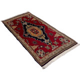 Oniskey Cotton Oriental Area Rug in Navy