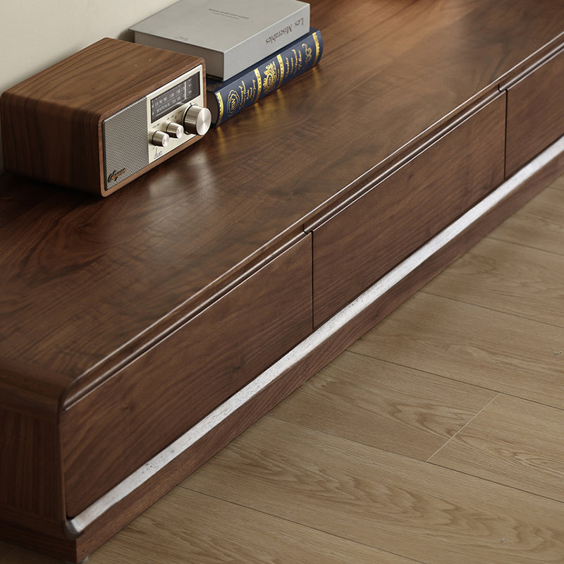 Meuble télé avec tiroir en noyer noir, 62.99"