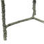 Ensemble de 2 tables de bout, plateau rond en verre, finition argent antique forgé
