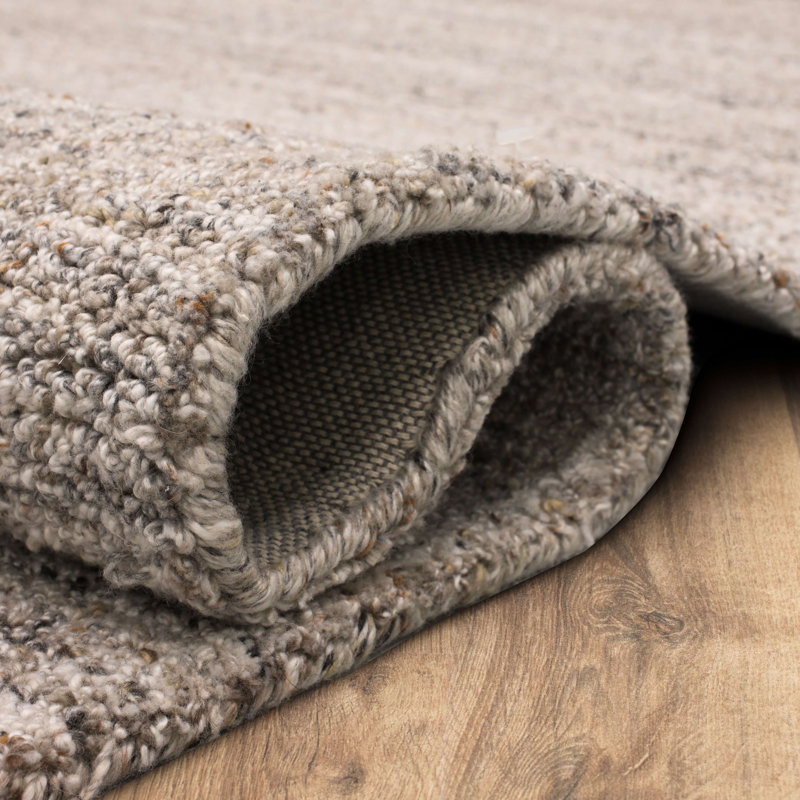 Tapis gris touffeté à la main Katie-Grace, Rectangle 8 pi x 10 pi