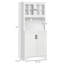 Armoire de cuisine avec tablettes réglables et espace pour micro-ondes pour la salle à manger, armoire de rangement décorative pour la maison