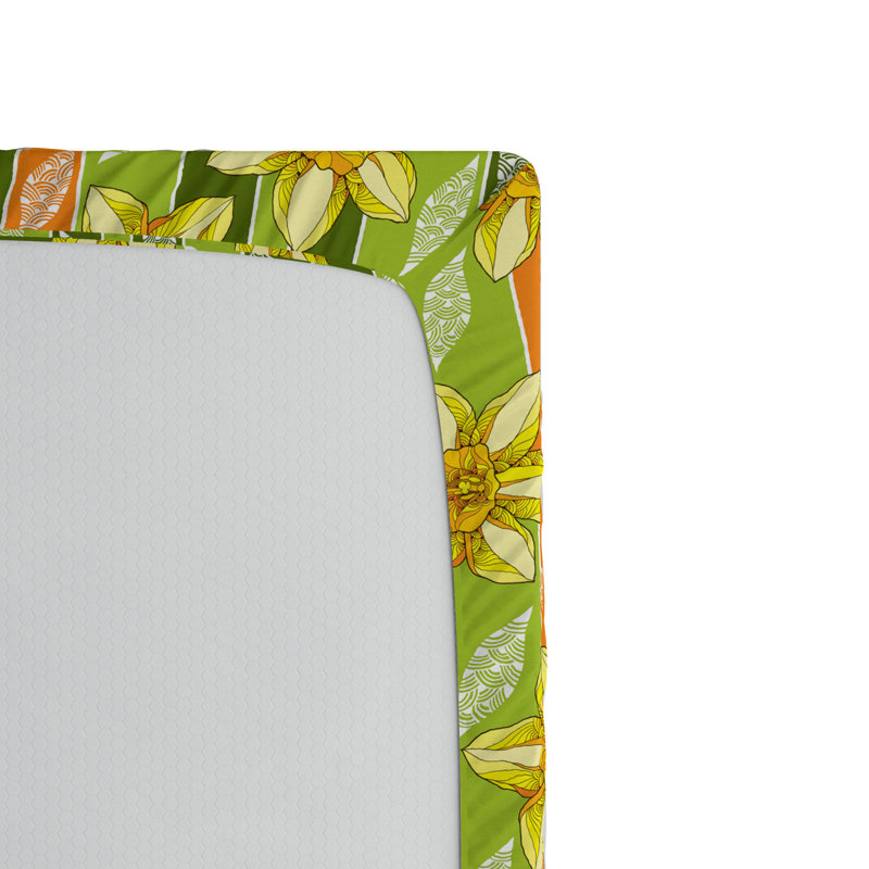 Microfiber Floral Fitted Sheet, Full/Double Fitted Sheet