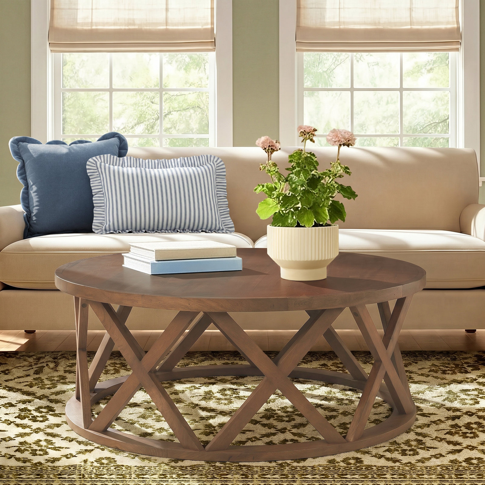 Royale Solid Wood Coffee Table, Medium Brown