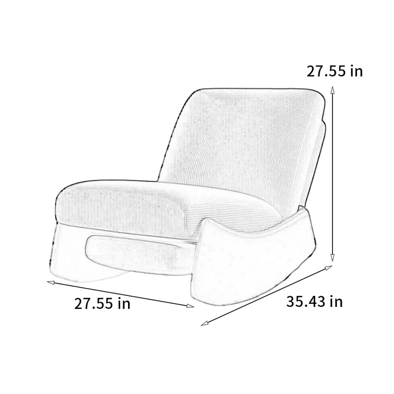 Chaise berçante confortable et durable, Noir, noir, noir, noir