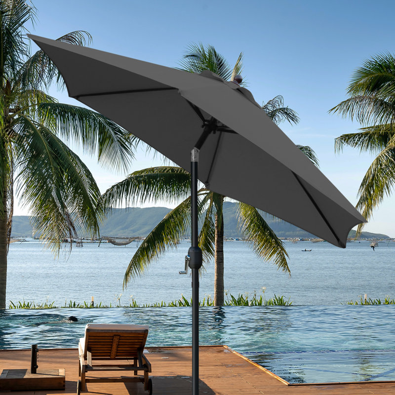 Parasol de marché inclinable 90 po Keiwarren, Gris foncé