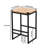 Set Of 2 Woven Water Hyacinth Backless Bar Stools With Footrests