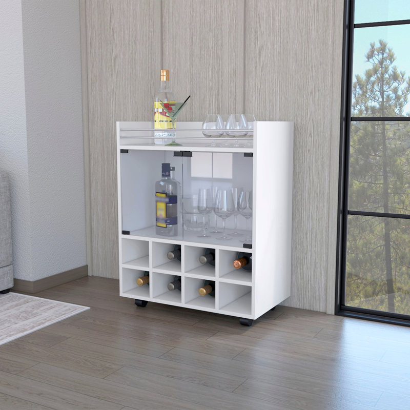 8-Bottle Rack Bar Cart