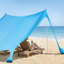 Beach Tent Sun Shelter, UPF50+ Sun Protection, 6.6 ft Tall, 11 x 11 ft, Easy Pop Up Beach Canopy with Sandbags, Stability Poles, Sand Shovels, Portable Shade for Family Outings, Camping, Fishing