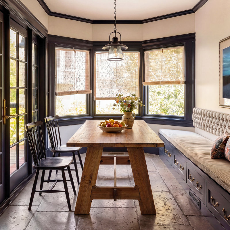 Dining Table with Wood Base