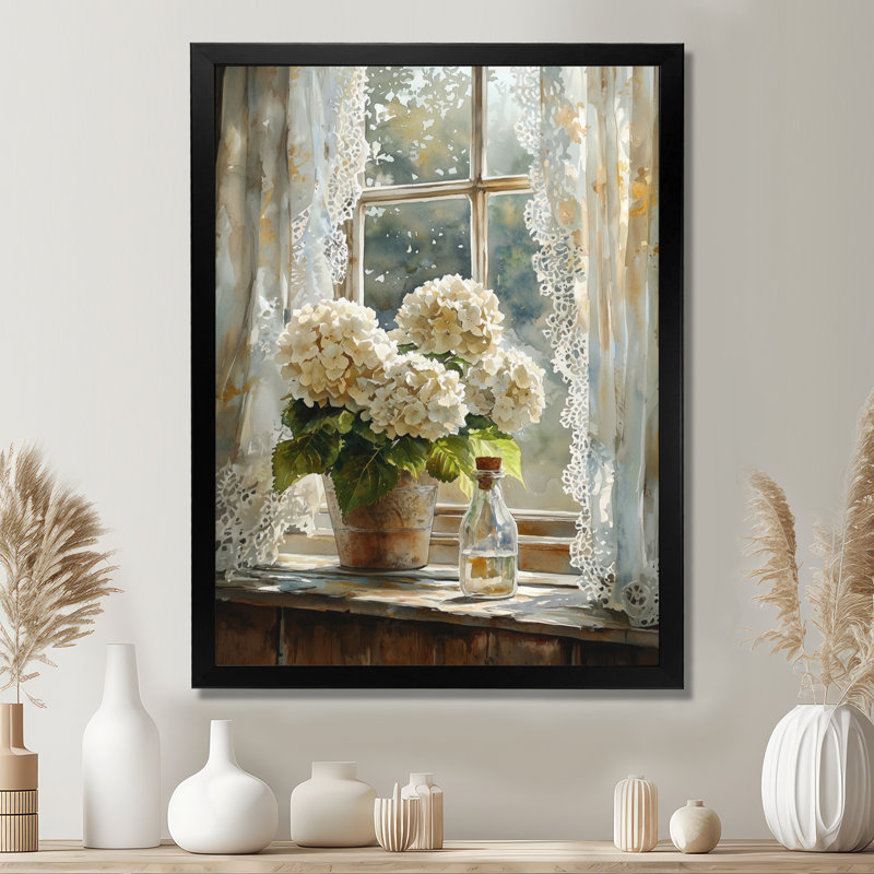 Bernard - Floral Wall Decor, Reproduction encadrée d'une seule photo, Noir, noir, noir, noir, H 20 po x l 12 po