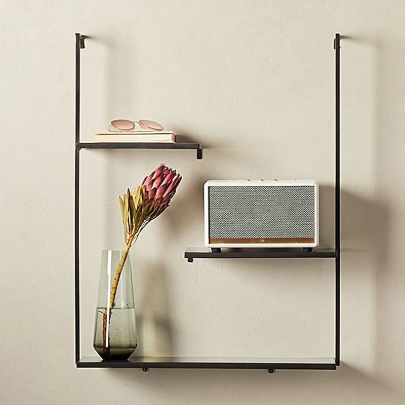 Tablette murale, présentoir de rangement noir, présentoir de rangement