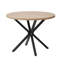 Modern Simple Round Solid Wood Dining Table Set - Set Of 4 Diamond Pattern Velvet Dining Chairs - Metal Legs - For Living Room/Bedroom-1685596071-1686694142