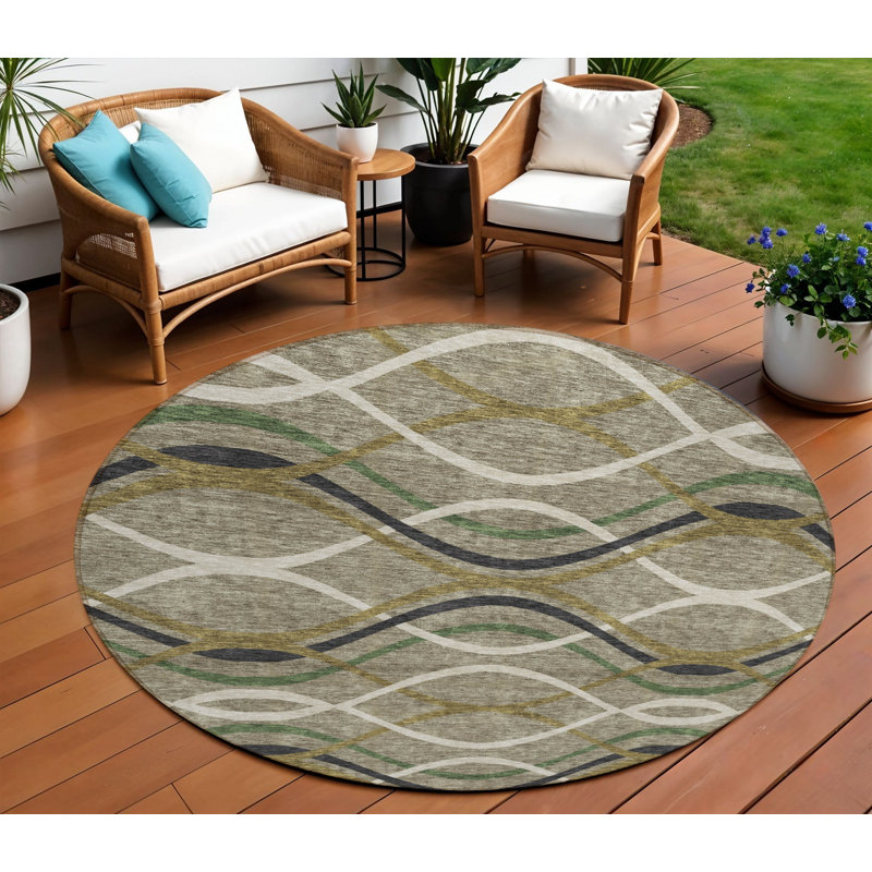 Tapis beige rond 8 po