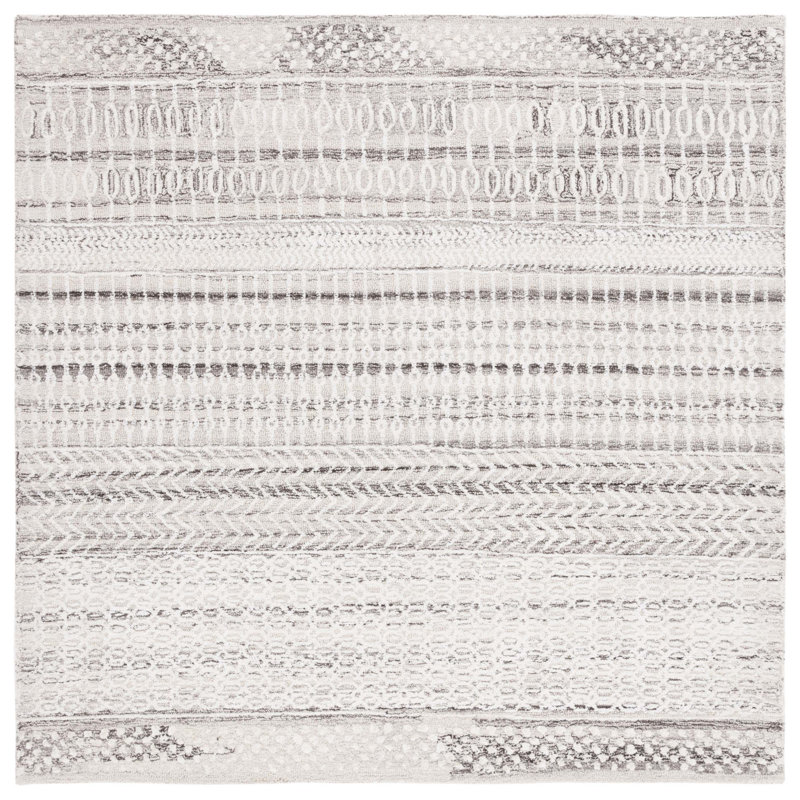 Tapis sud-ouest en viscose / laine touffeté à la main Tajolosa, Carré 6 pi