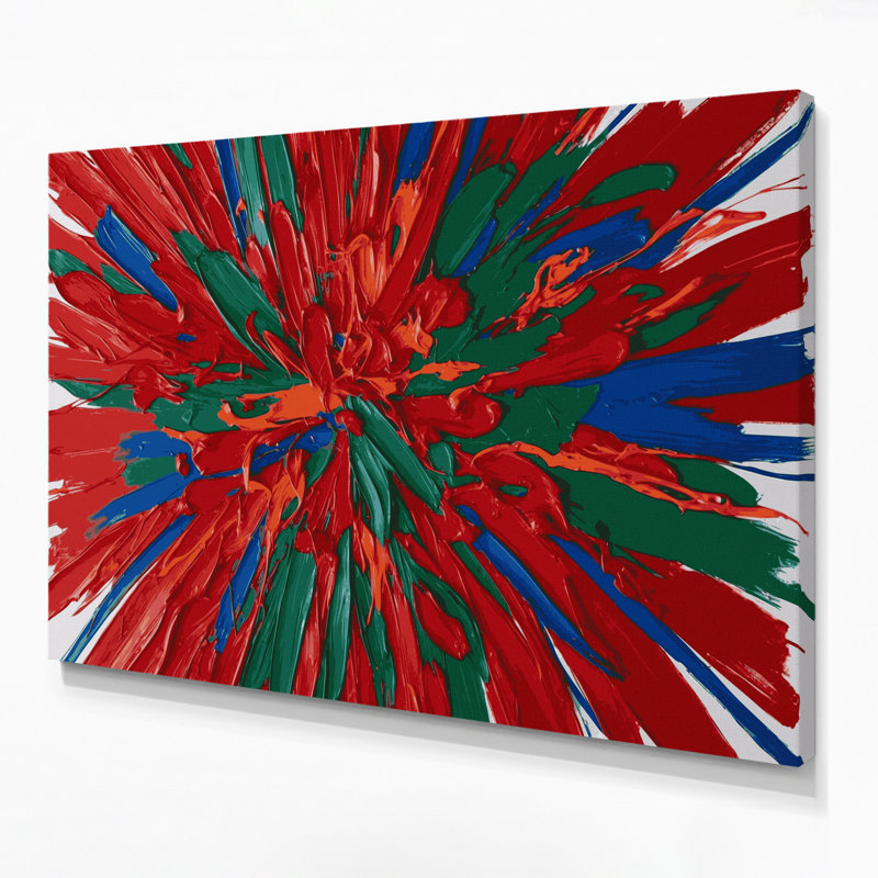 Neo Expressionism 56 Red Canvas Wall Art, 20" H x 30" W