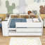 Lit de jour simple en bois avec couchette et bureau intégré-992340041