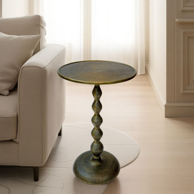 Table d'appoint compacte luxueuse de 14 po de diamètre et 22 po de hauteur