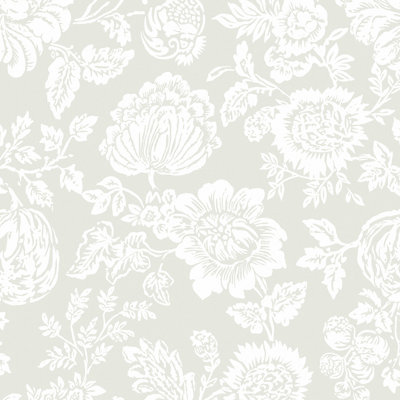 by Rachel Ashwell Stipple Floral 10m x 52cm Wallpaper Roll