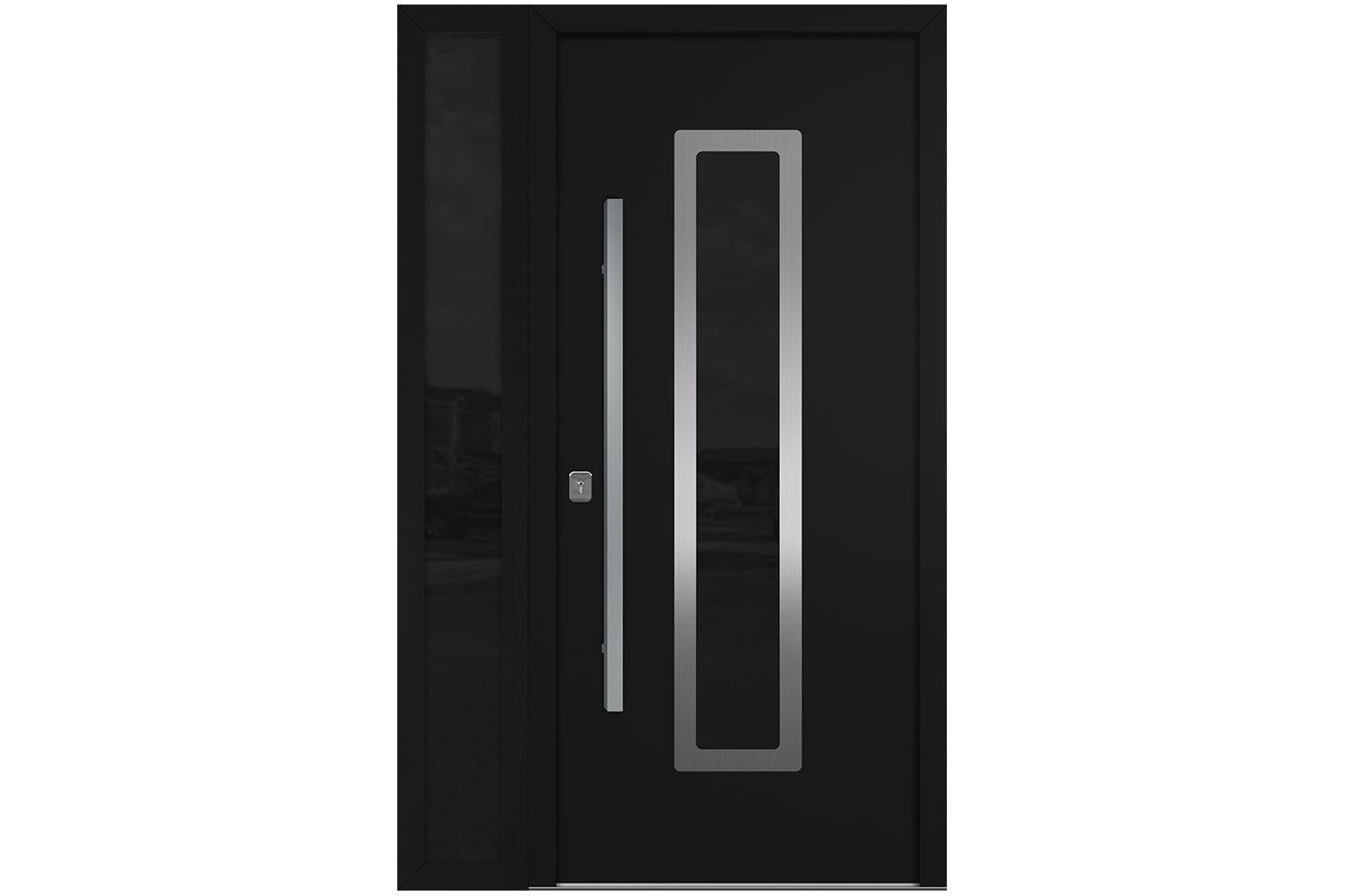 Nova Hardware Modern Exterior Entry Steel Door 36in x 80in Inox S1 with